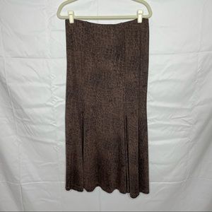 Brown crocodile maxi skirt